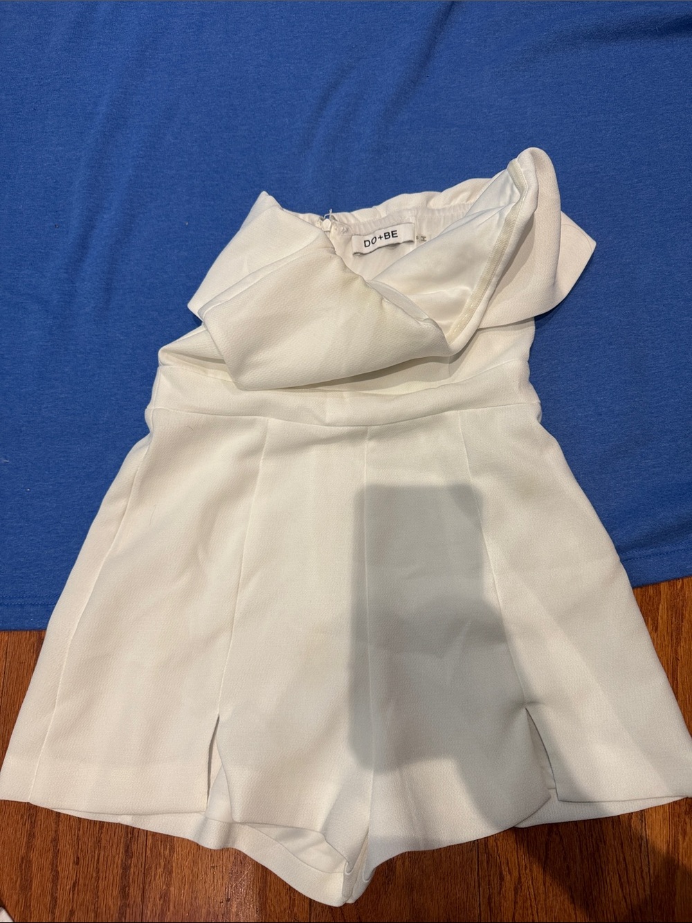 DO+BE White Strapless Romper with Foldover Neckline
